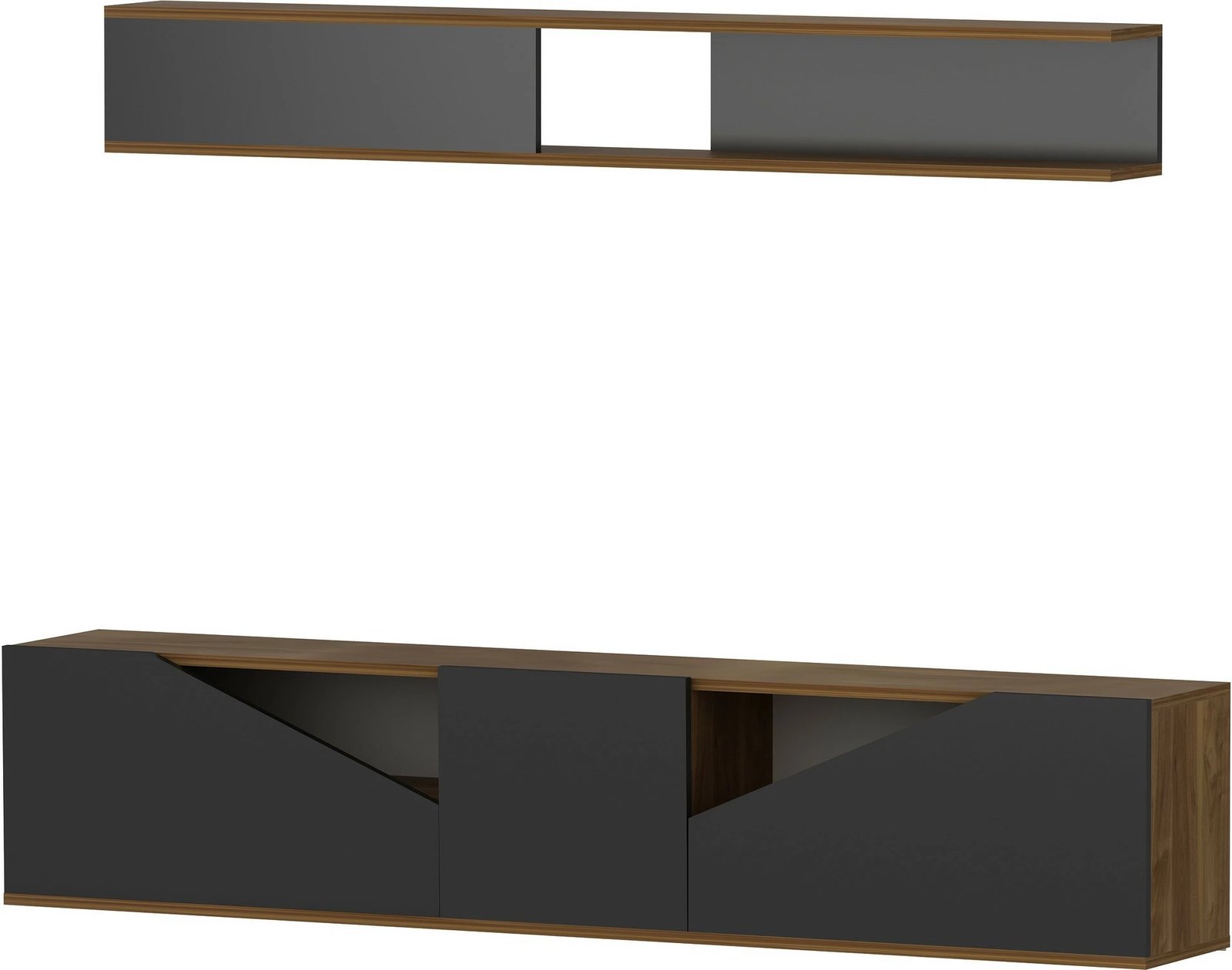 Komodë TV Hanah Home, ngjyrë arrë, e zezë