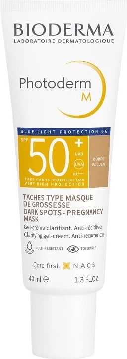 Krem për fytyrë me SPF Bioderma Photoderm Golden Colour Gel-Cream SPF50+ unisex golden 40ml