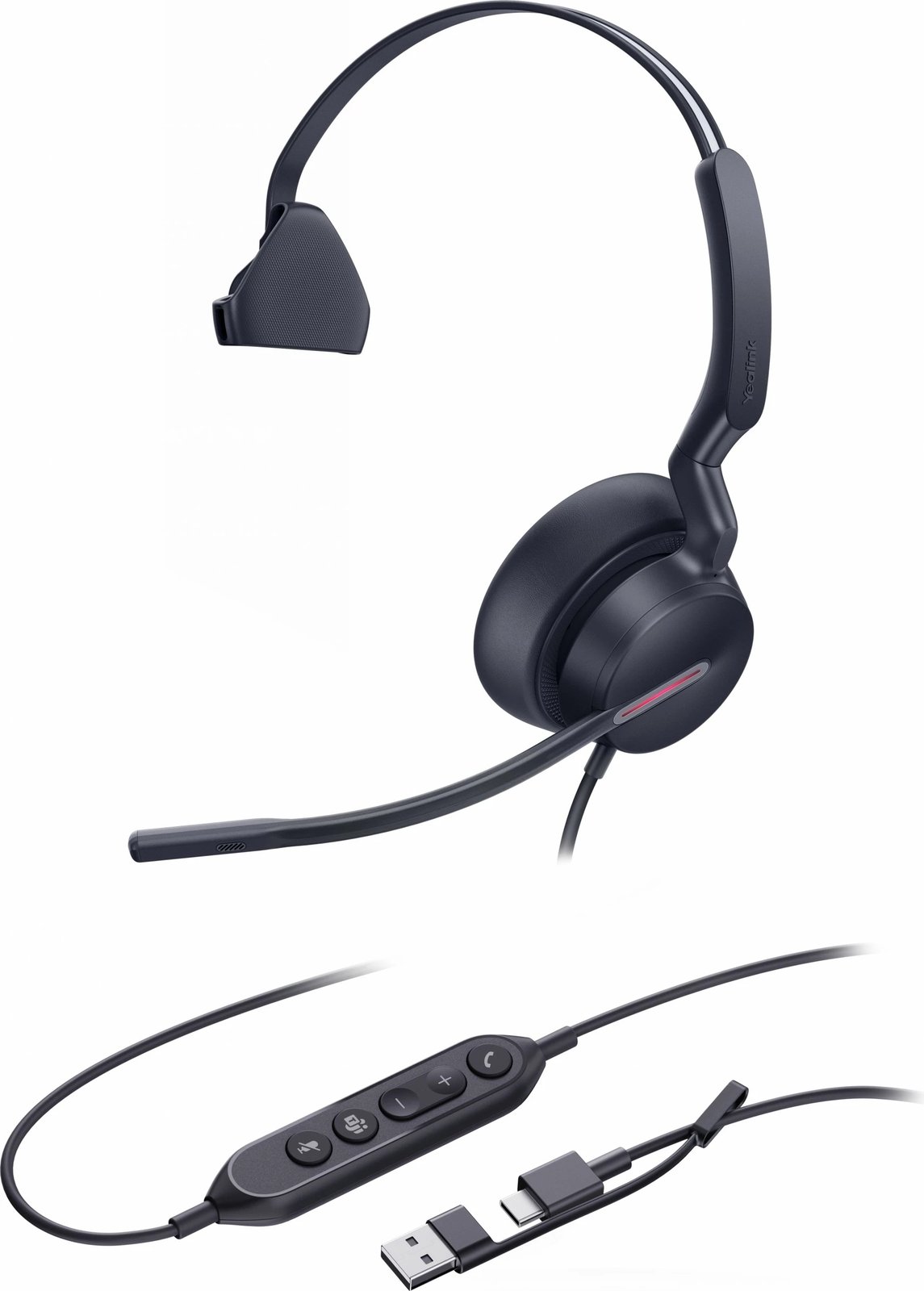 Kufje Yealink UH46 Mono Teams, USB-C/A, e zezë Kufje Yealink UH46 Mono Teams, USB-C/A, e zezë