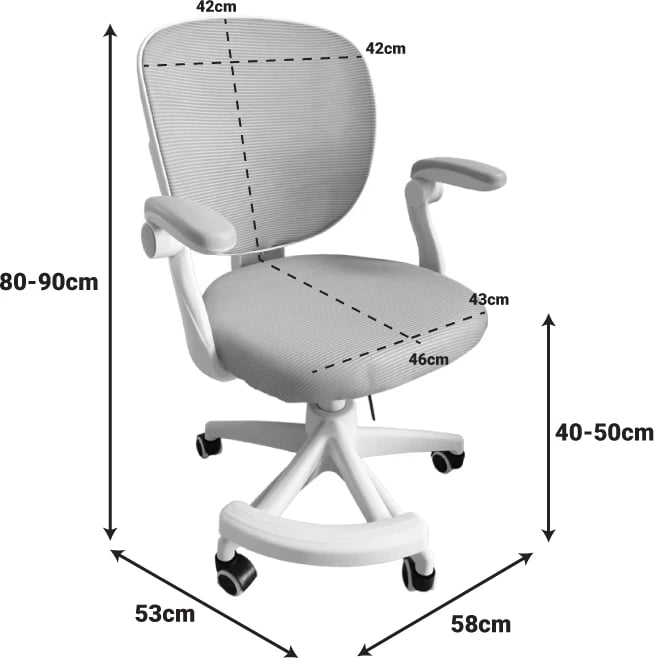 Karrige zyre për fëmijë Bernu, material rrjetë, ngjyrë rozë, 47x56x80-90cm