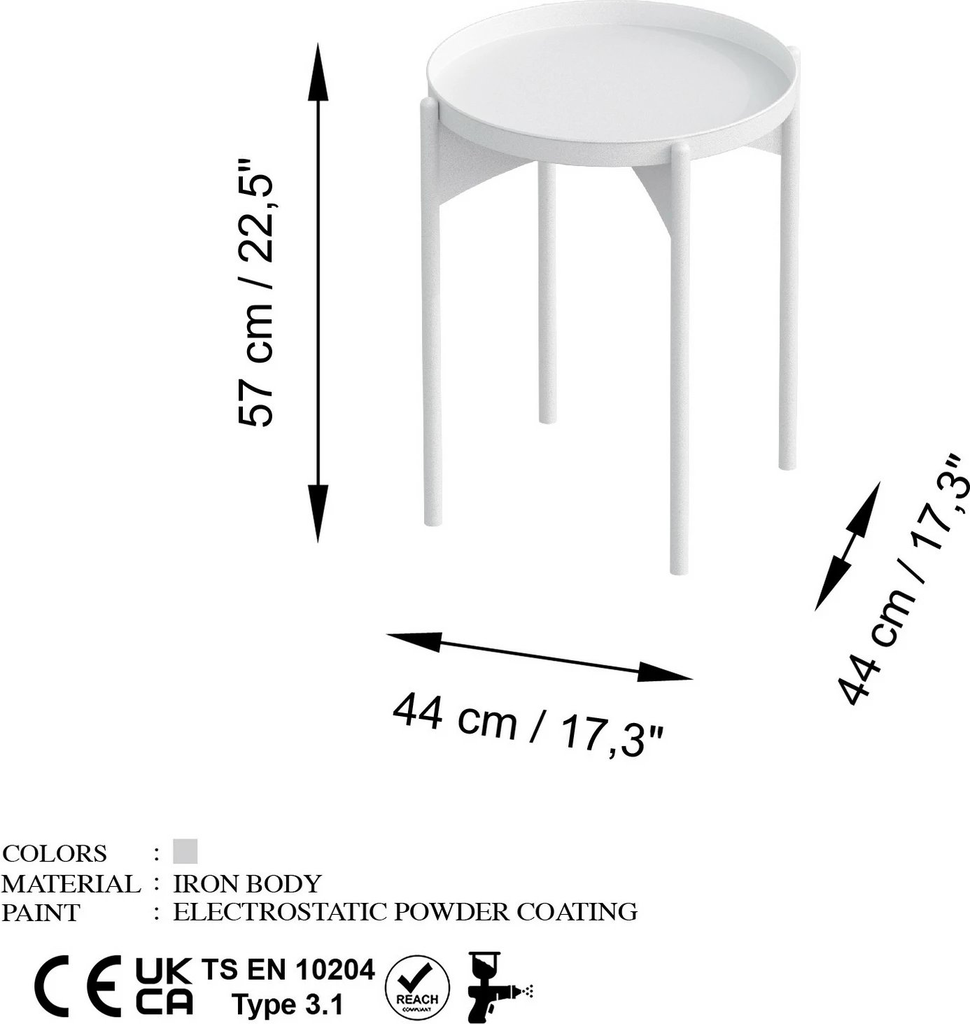 Tavolinë kafeje Hanah Home, Shb-002-C, e bardhë