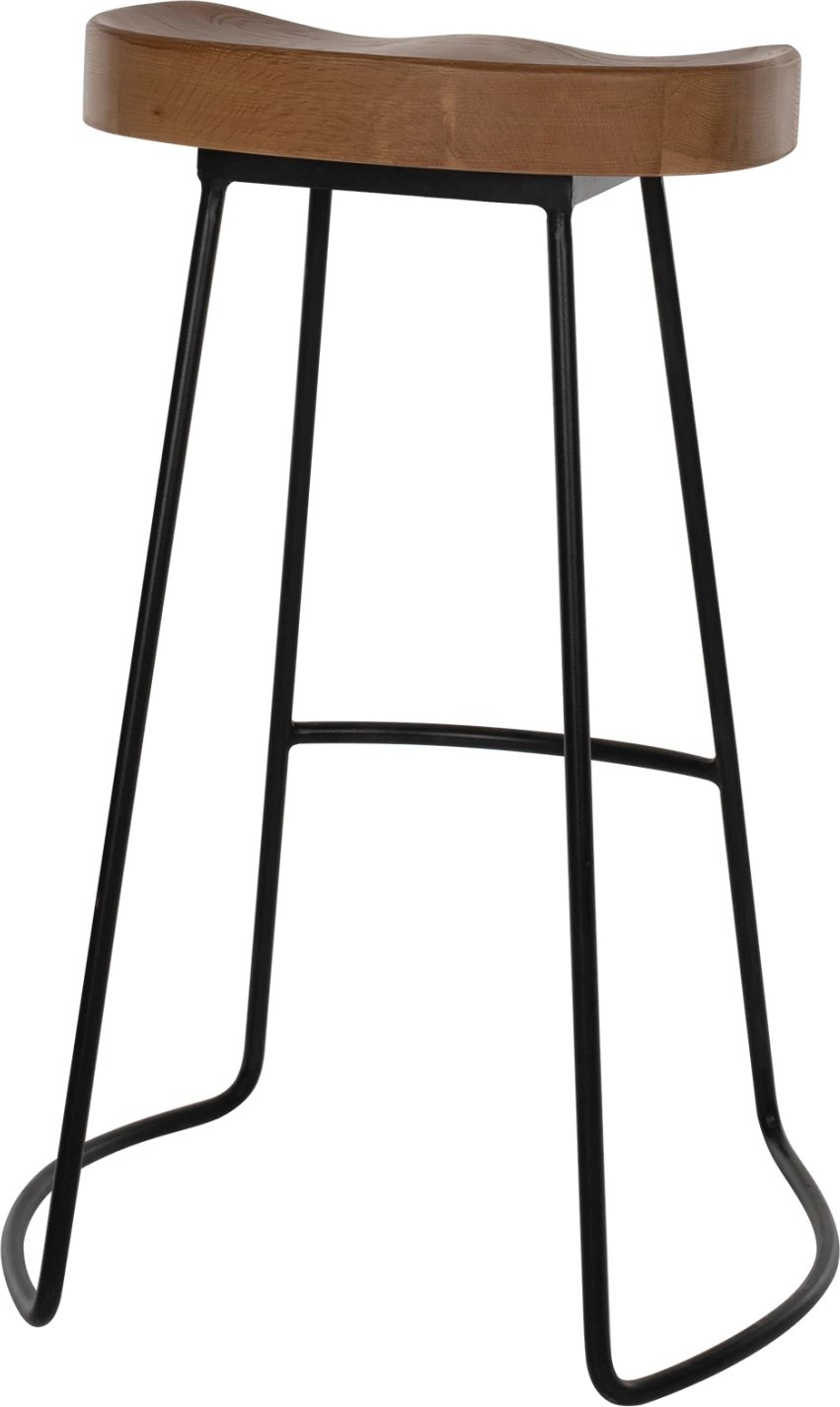 Karrige për bar, dru-metal natyral-e zezë, 45x36x71H cm, FH9333.01