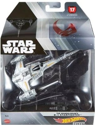 Anije kozmike Hot Wheels Star Wars HMH98, N-1 Starfighter, e zezë/gri/bardhë