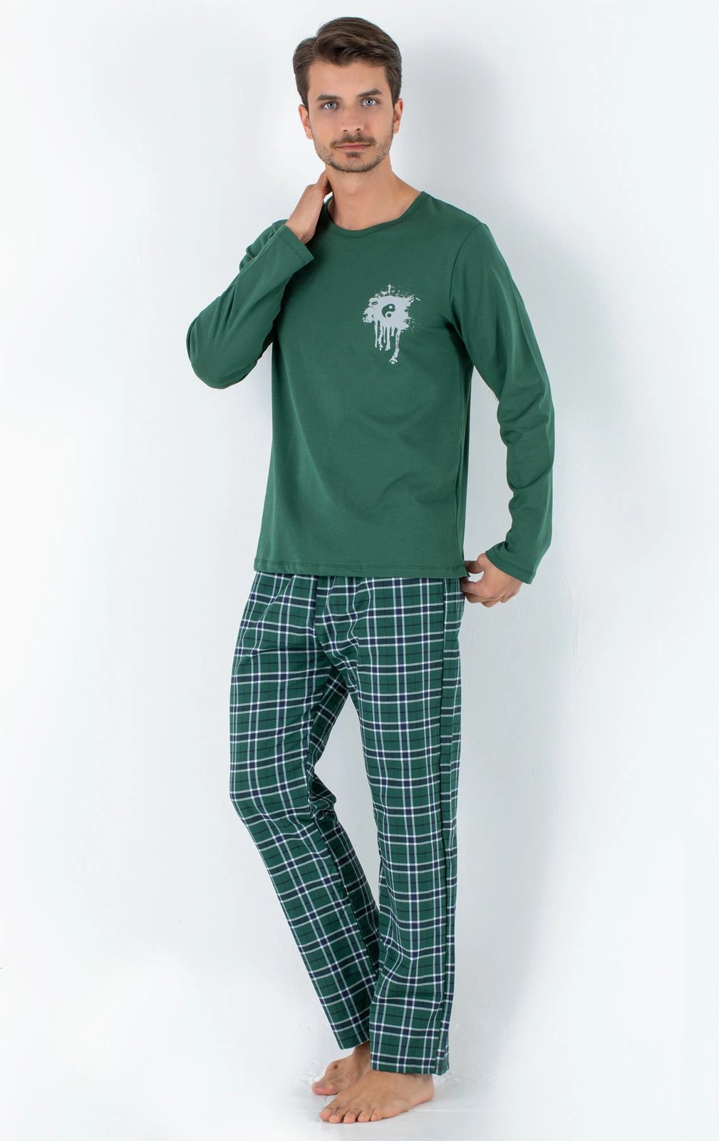 Set pizhamash për burra Jumeon, 002-000306, e gjelbër