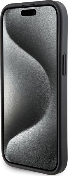 Mbështjellës Karl Lagerfeld Gripstand Saffiano Choupette Pins për iPhone 15 Plus / 14 Plus, i zi