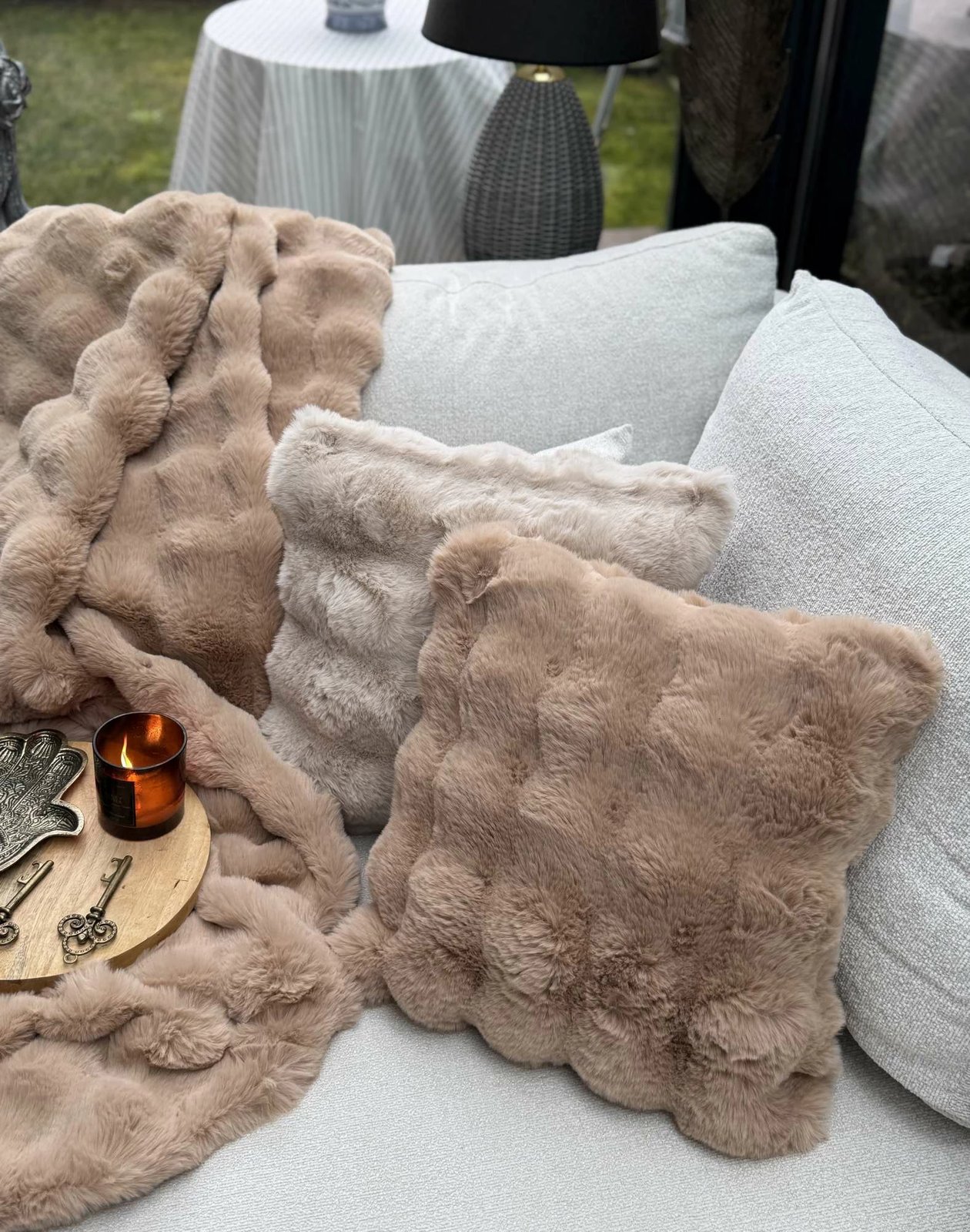 Jastëkëmbulesë Bubble, kafe, 43x43cm, Evila Originals