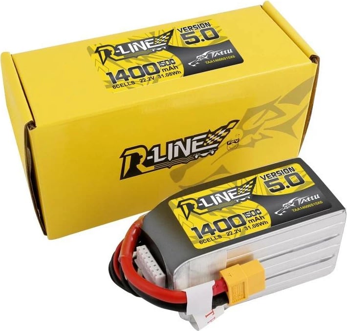 Bateri LiPo Tattu R-Line 5.0, 1400mAh, 22.2V, 150C, 6S1P, XT60