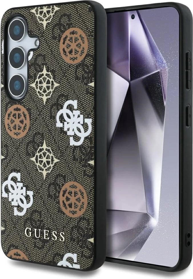 Mbështjellës Guess 4G Printed Colored Peony Pattern MagSafe për Samsung Galaxy S25, Kafe Mbështjellës Guess 4G Printed Colored Peony Pattern MagSafe për Samsung Galaxy S25, Kafe