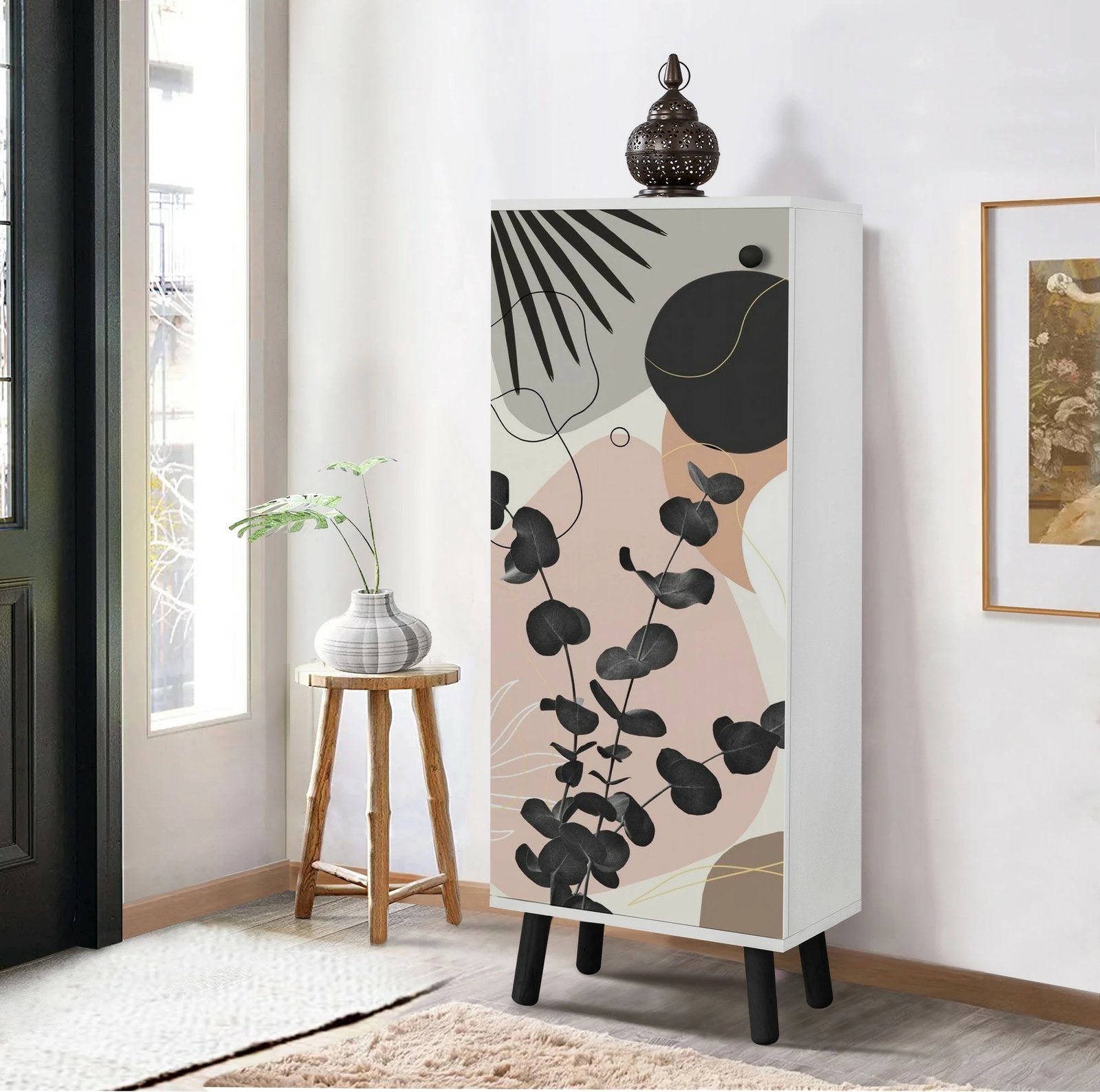 Dollap për këpucë Hanah Home, Vegas - SB 966, i bardhë dhe i zi