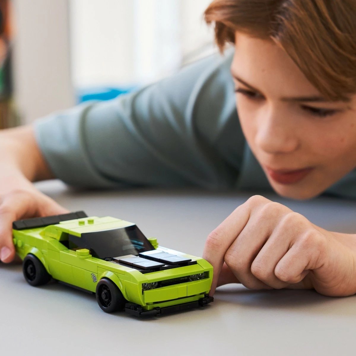Set ndërtimi LEGO Speed Champions Dodge Challenger SRT Hellcat 77237, 390 pjesë, e gjelbër