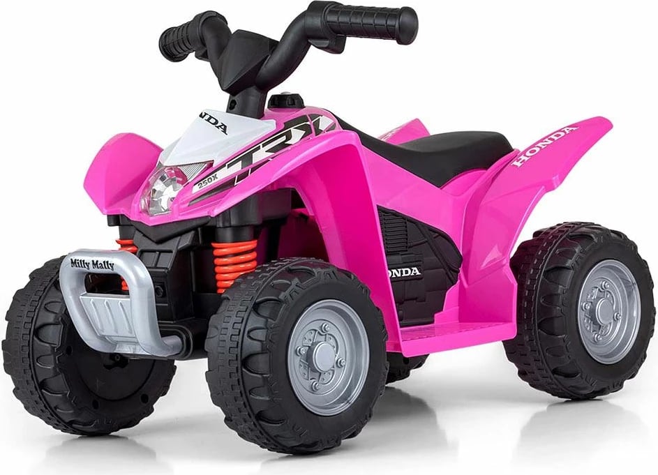 Kvad elektrik për fëmijë, Milly Mally Honda TRX 250X, 6V 4.5Ah 30W, shpejtësi 2.5-3 km/h, ngarkesa 25 kg, rozë