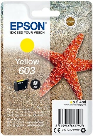 Kartrixh bojë Epson C13T03U44010, Standard Yield, e verdhë, 2.4 ml