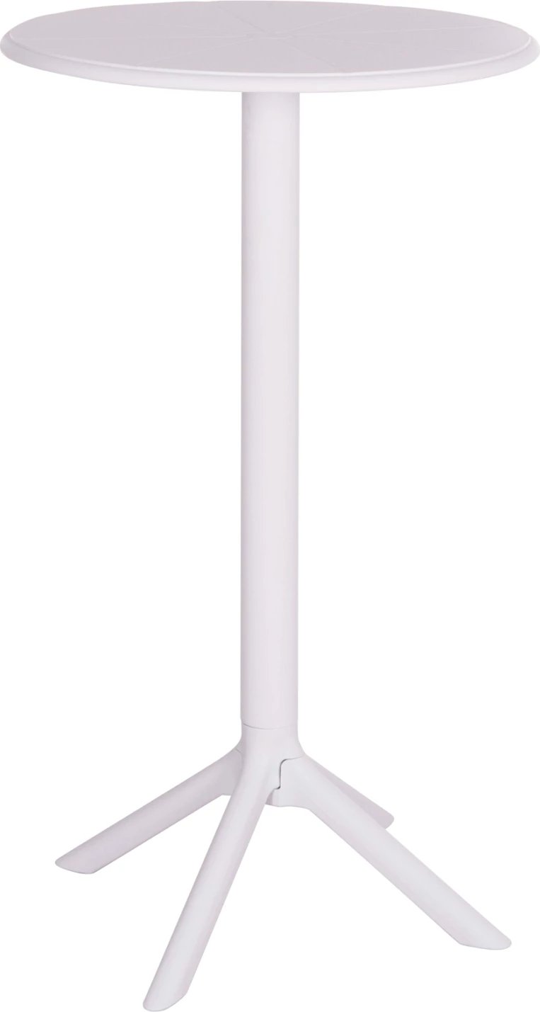 Tavolinë e lartë për bar, rrumbullake, polipropilenë e bardhë, TERRIN FH6126.11, 60x106cm