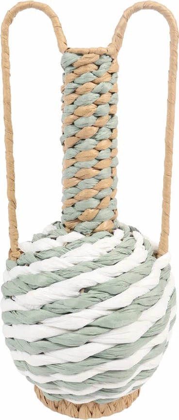 Vazo Kea, letër dhe litar, natyrale, e bardhë, mente, 21x21x46cm