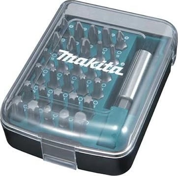 Set bitash Makita D-34936, 31 copë, kuti plastike, blu/metalike