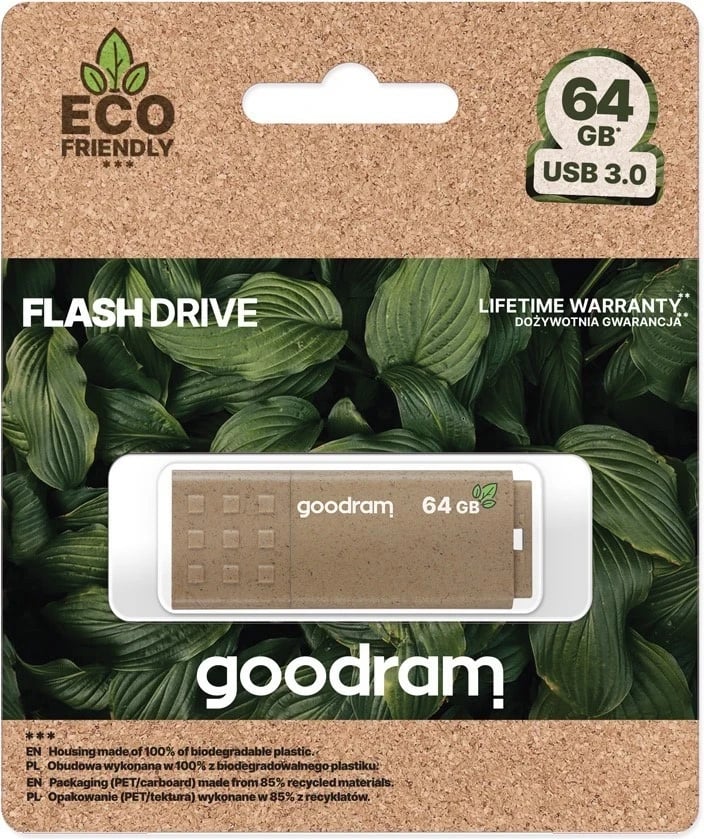 USB GoodRAM 64GB, ekologjik, ngjyrë kafe