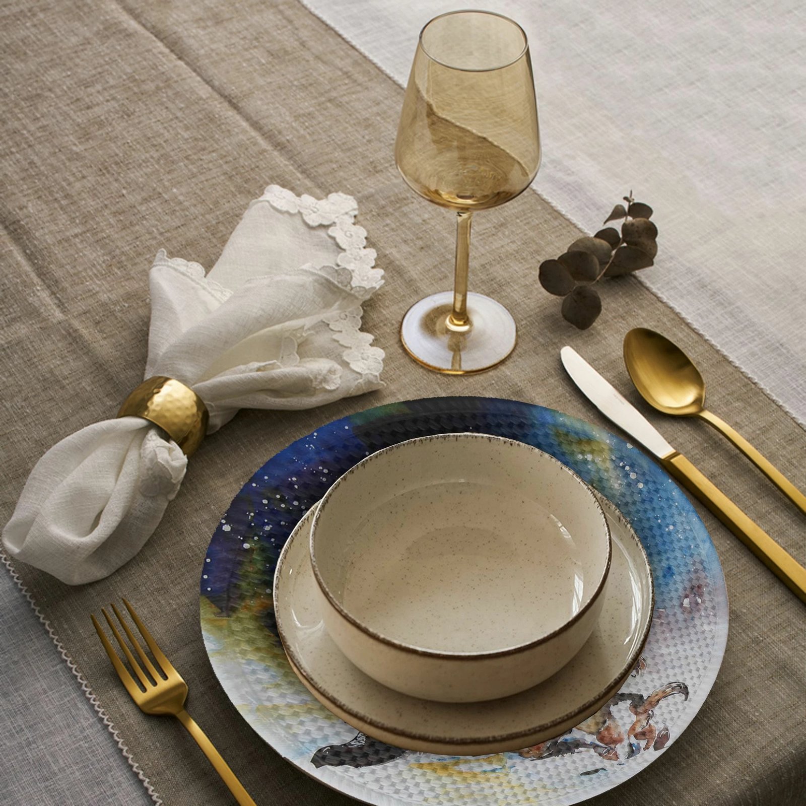 Set nënshimesh tavoline Hermia Concept, shumëngjyrëshe, 3181Supla, 4 copë