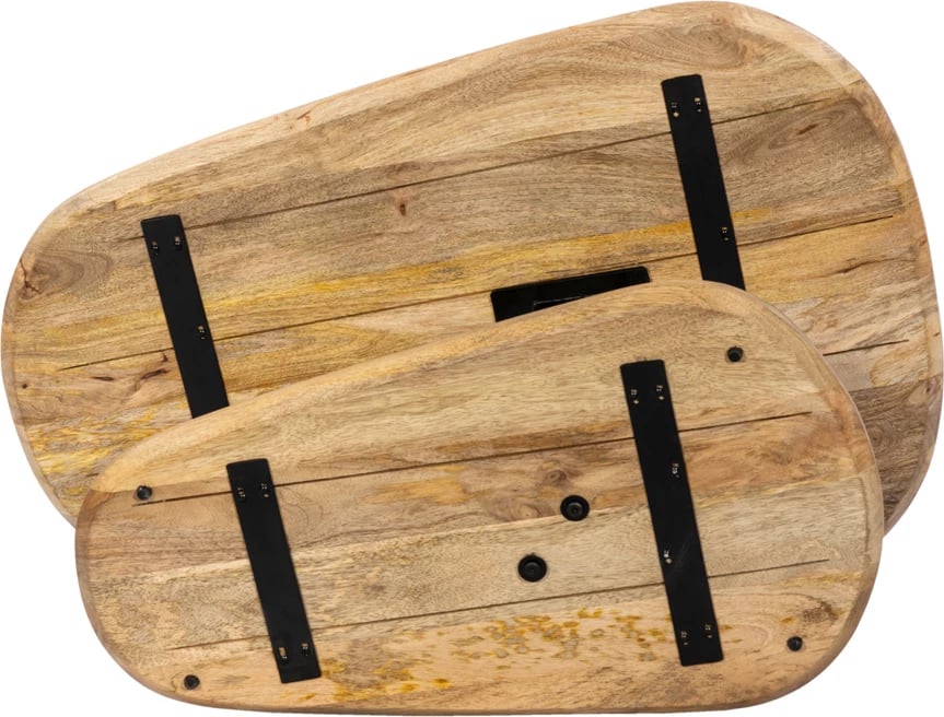 Tavolinë kafeje LEVEL, natyrale e zezë, 95x65x48cm