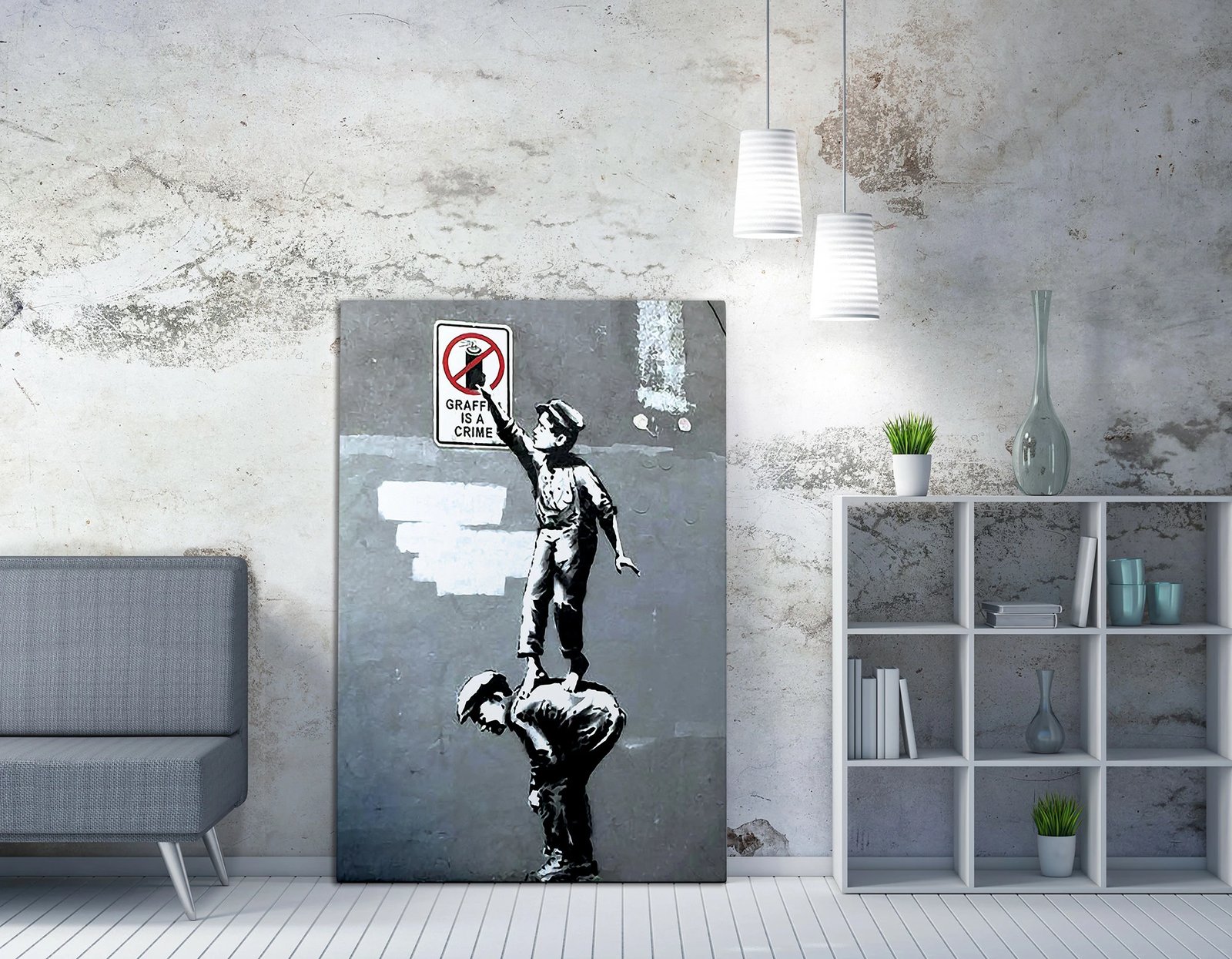 Pikturë dekorative në kanavacë, Banksy, shumëngjyrëshe, WY31, 50x70cm