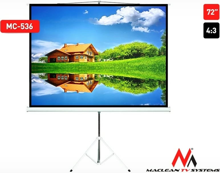 Ekran projekcioni Maclean MC-536 72" 4:3, manual, me stativ (145x110 cm)