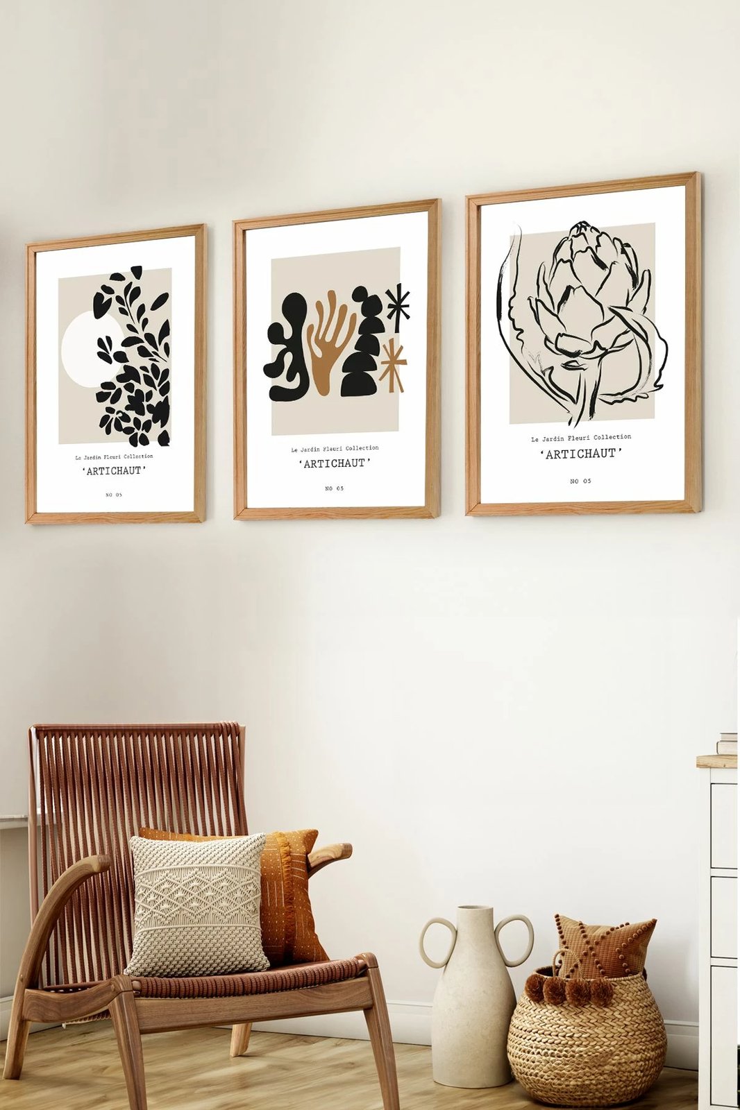 Piktura dekorative me kornizë, 3 copë, Wallity, Myk3003-3