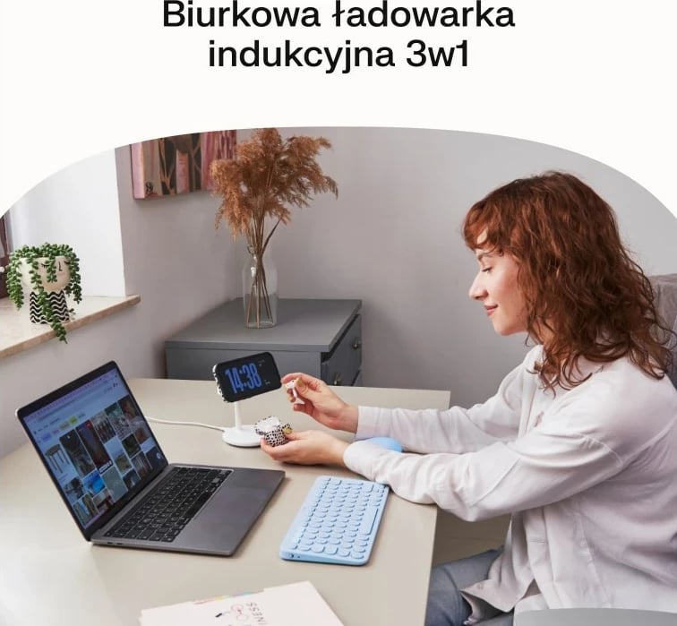 Karikues wireless Green Cell MSST-GC-3IN1-B për celular, kufje, smartwatch, i zi