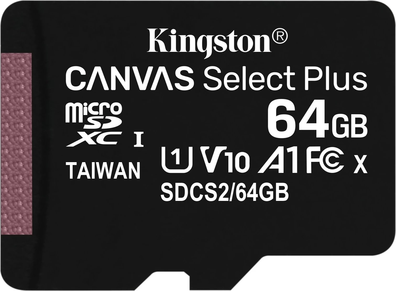 Kartelë microSDXC Kingston 64GB Canvas Select Plus, 100 MB/s, e zezë
