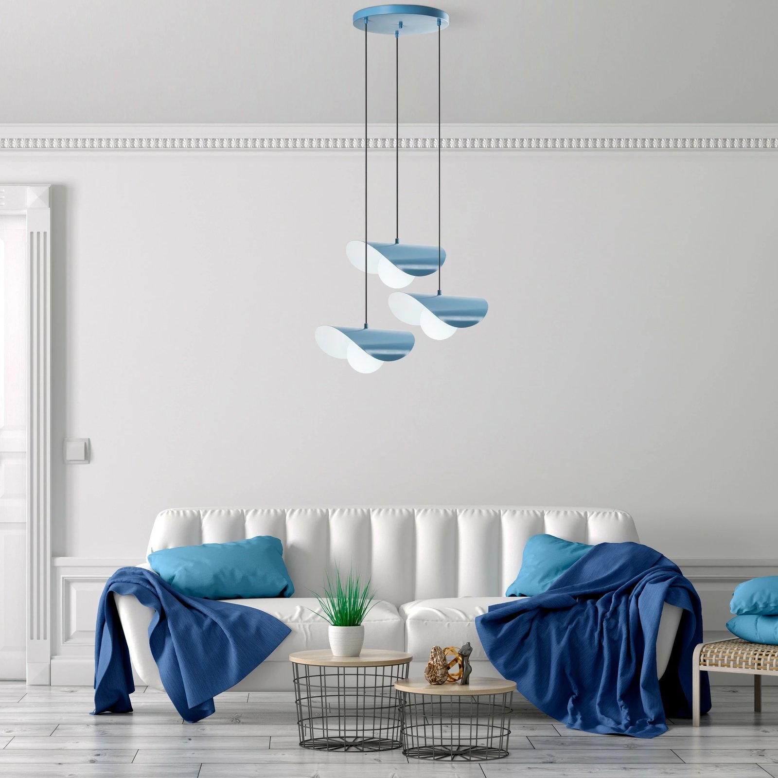 Llambë tavani Opviq Vatoz Nus 6141, ngjyrë kaltër e çelët