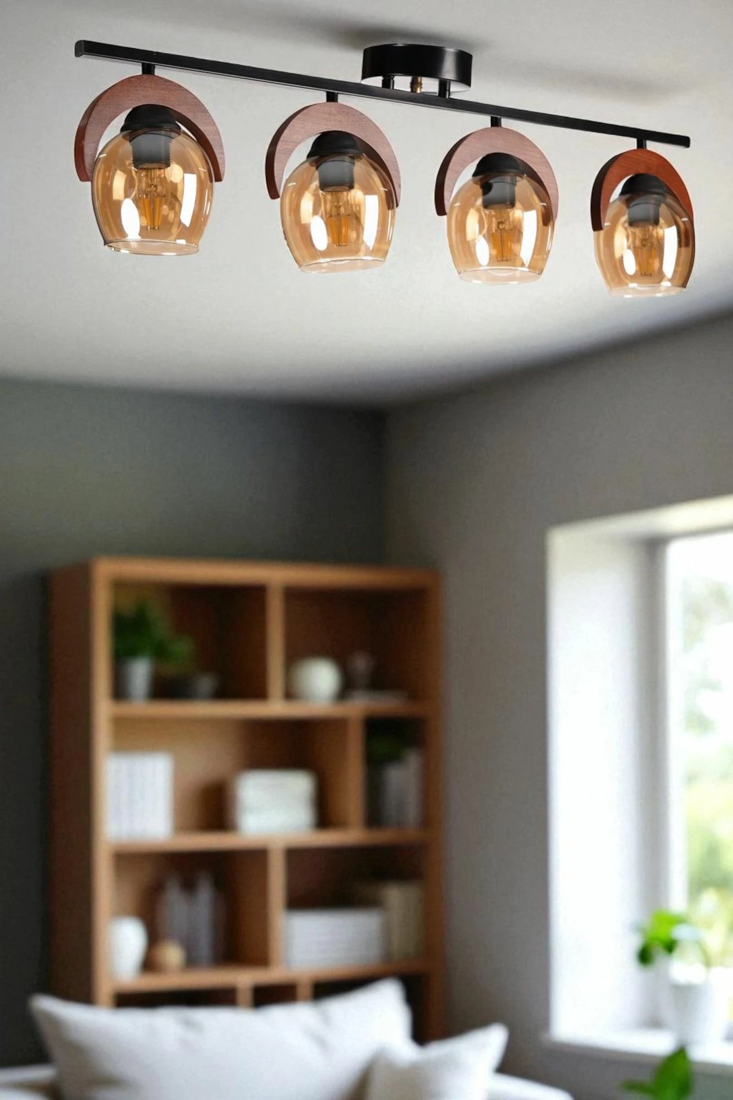 Llambë tavani Opviq, 9003-7, ngjyrë mjaltë, arre, e zezë