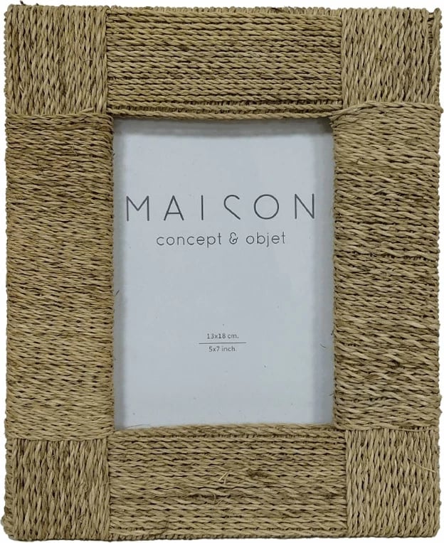 Kornizë për foto MOSI, 28x23x3cm, kashtë deti, xham