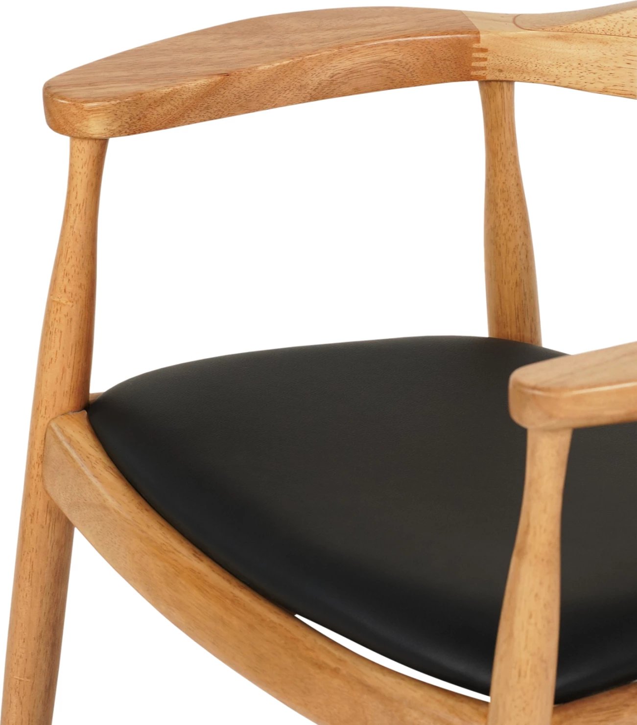 Karrige për tavolinë ngrënieje ADOR FH9948.01, dru gome, ngjyrë lisi & PU e zezë, 62x54x76.5 cm