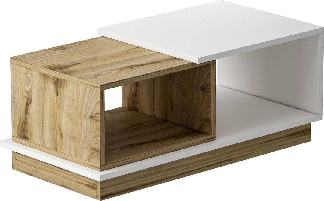 Tavolinë kafeje, Skye Decor, Viyana, e bardhë dhe lis