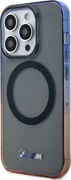 Mbështjellës BMW Gradient Bumper MagSafe për iPhone 14 Pro Max, gri/portokalli/kaltër