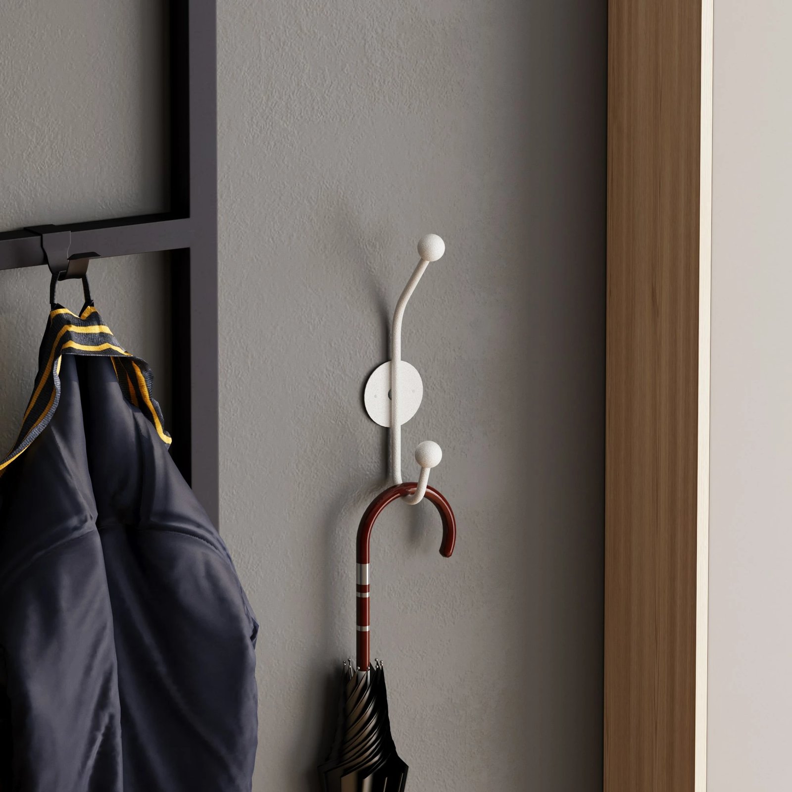 Varëse muri metalike Wallity, model Rhino-B, e bardhë