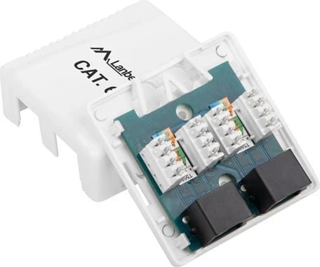 Prizë Lanberg 2 x RJ45, kat.6, për montim në sipërfaqe