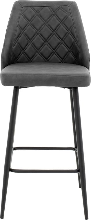 Karrige për bar Inflame, lëkurë PU antracit, metal i zi