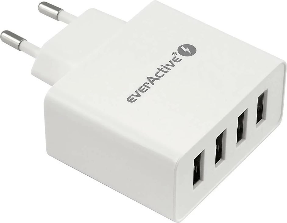 Karikues muri everActive SC-400, 4x USB, 25W 5V/5A, IQ Smart Charging, i bardhë