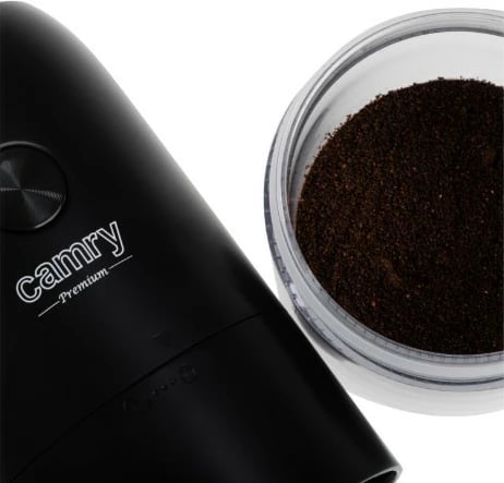 Mulli kafeje pa tela, Camry CR 4302, 25 W, kapacitet 25 g, rikarikues USB-C, gurë qeramike, i zi