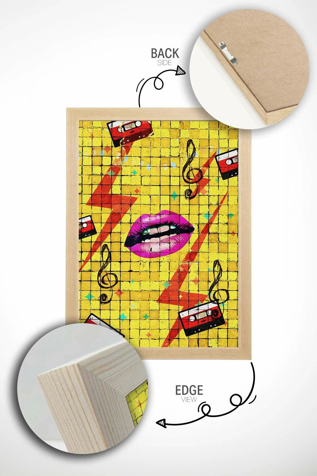 Pikturë dekorative me kornizë, Wallity Popmosaıc1, shumëngjyrëshe