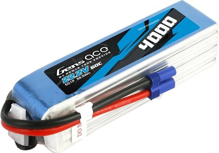 Bateri LiPo Gens ace 4000mAh 22.2V 60C 6S1P me lidhës EC5