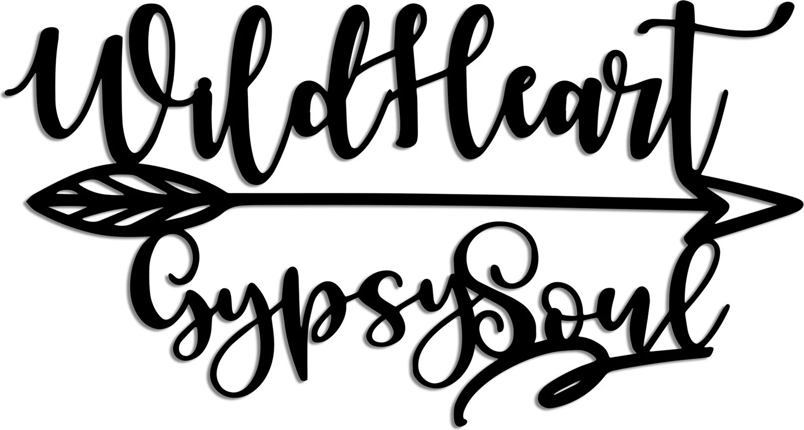 Aksesor dekorativ metalik për mur, Wallity, Wild Heart Gypsy Soul