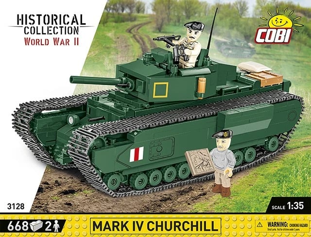 Set lodrash ndërtimi Cobi Klocki Mark IV Churchill, 668 pjesë, Jeshile