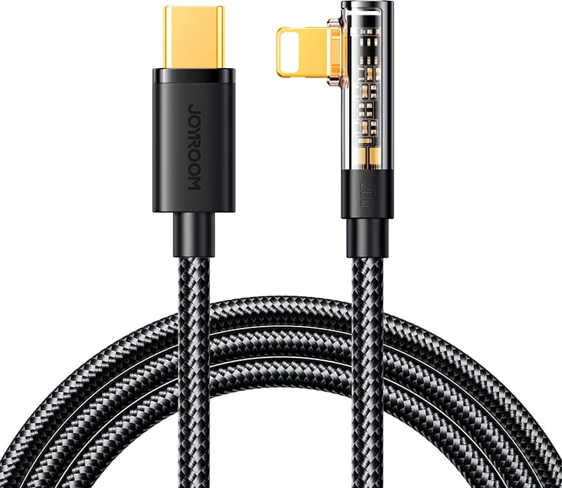 Kabllo Joyroom S-CL020A6 Lightning (me kënd) / USB-C (drejt), 1.2m, 20W, e zezë