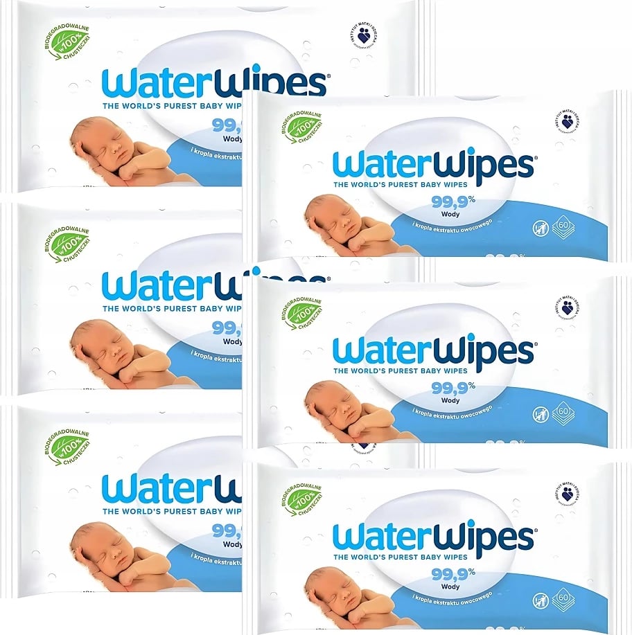 Peceta të lagura për fëmijë WaterWipes BIO Baby 6×60 copë