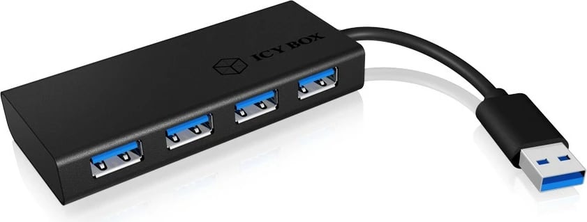 USB hub ICY BOX IB-AC6104-B, 4 porta, USB 3.2 Gen 1, alumini, zi