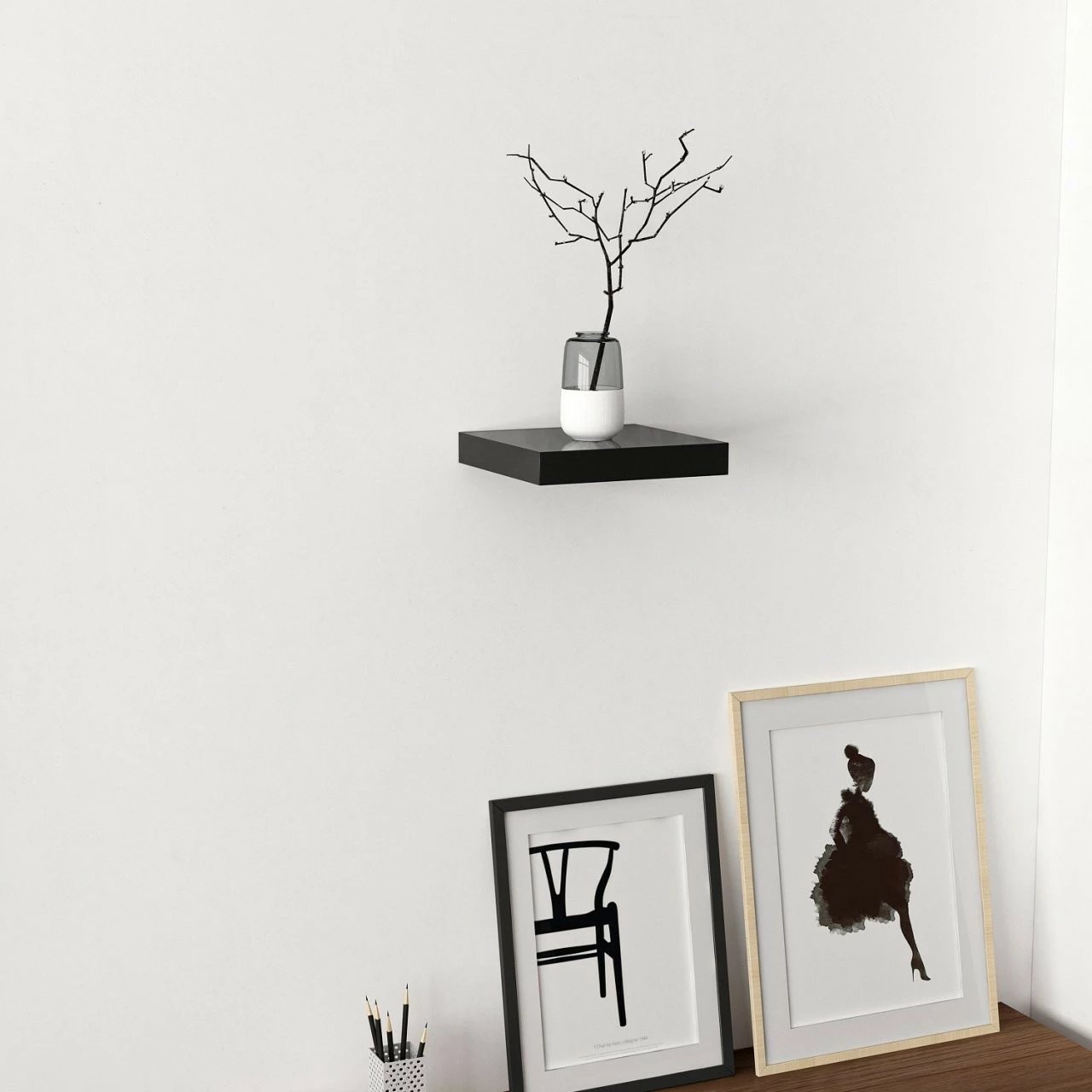 Raft muri Skye Decor, Gizli 23, ngjyrë e zezë e shndritshme