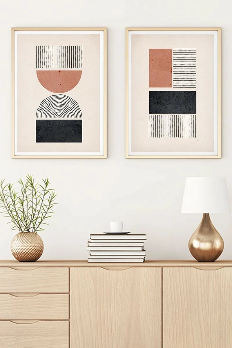 Pikturë dekorative me kornizë MDF (2 copë), Wallity, Huhu28, 70x50