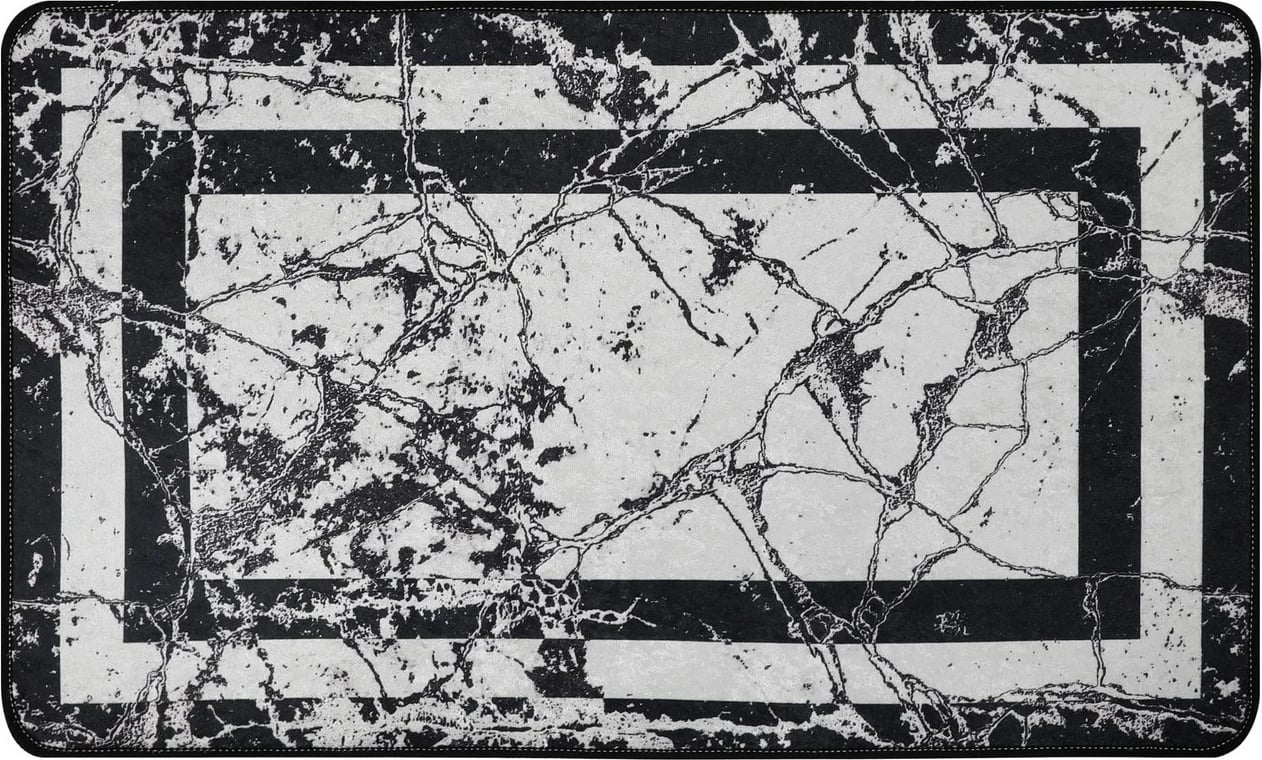 Tapet për banjo, Mijölnir, marmor, e zezë dhe e bardhë, 70x120cm