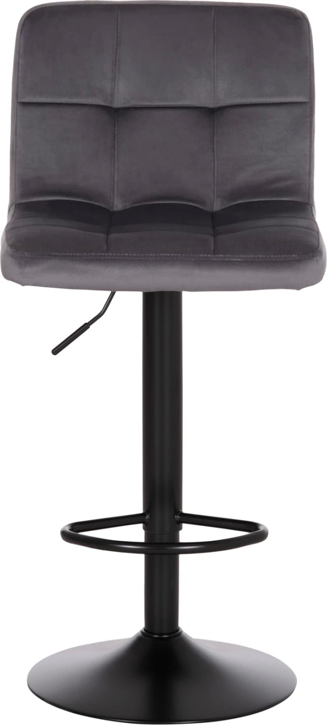 Karrige për bar rrotulluese DIANA, kadife gri, metal i zi mat, FH202.41, 44x52x109cm, set prej 2 copësh