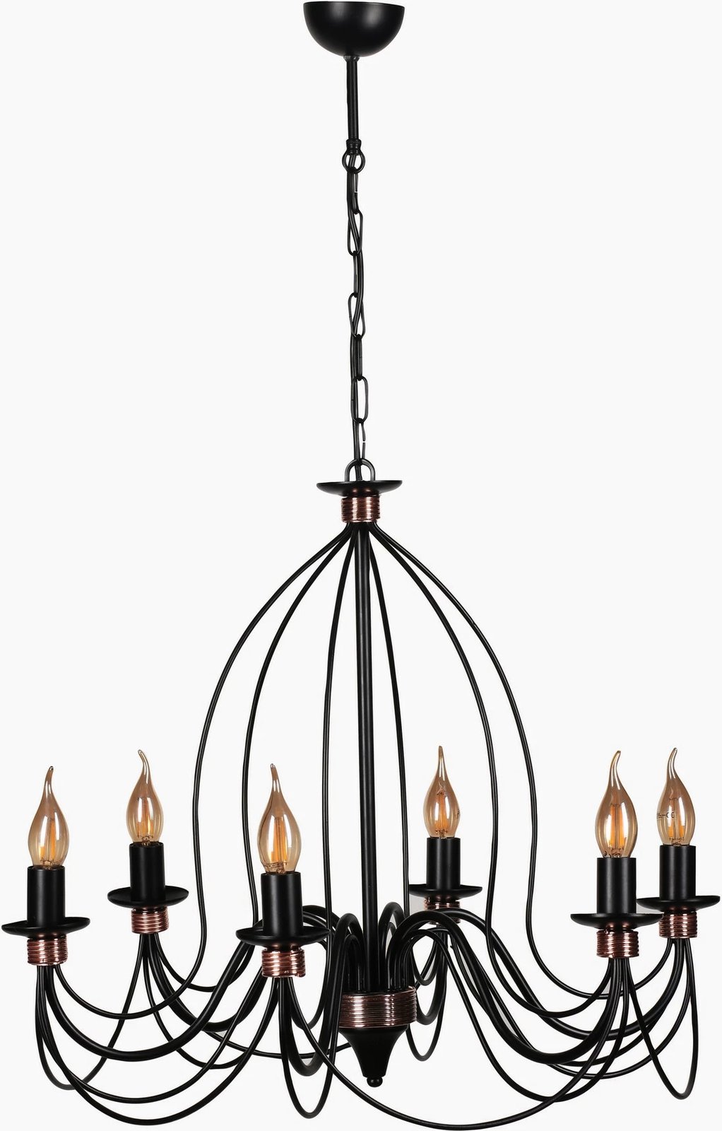 Llambë tavani Opviq Berfin, 6 vende, rustike, e zezë